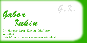 gabor kukin business card